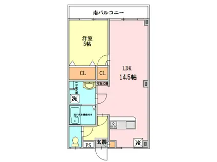 エンラージ(1LDK/1階)の間取り写真
