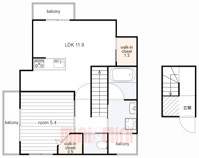 HEBEL MAISON ITM(1LDK/3階)の間取り写真