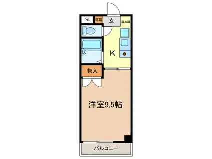 ブライトン21(1K/2階)の間取り写真