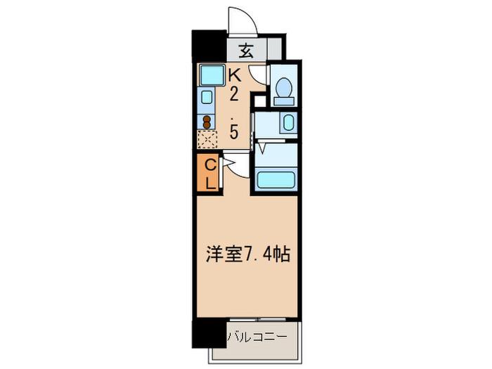 リバーコート砂田橋(1K/4階)の間取り写真