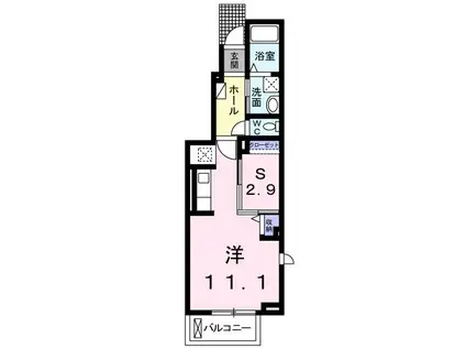 ラポール リアン(ワンルーム/1階)の間取り写真