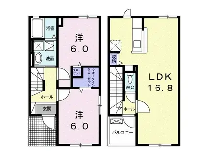テンダリー・ガーデン(2LDK/1階)の間取り写真