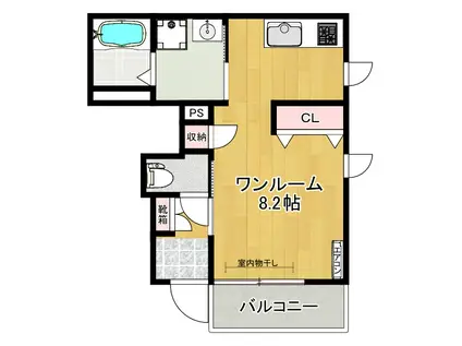 メゾン松の実(ワンルーム/1階)の間取り写真