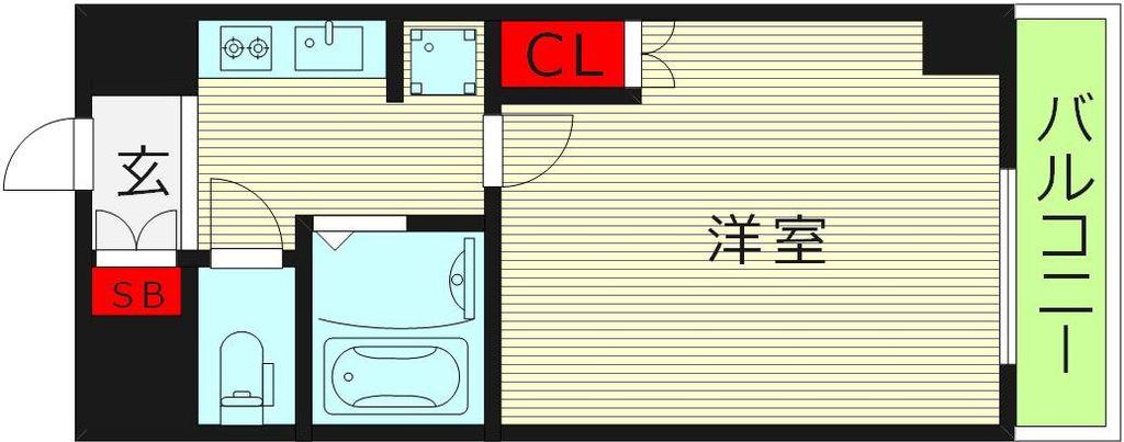 カーサパスコロ(1K/3階)の間取り写真