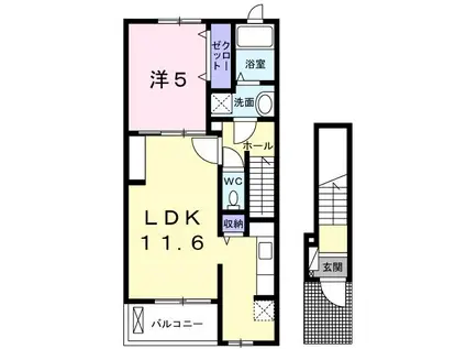 サジテ-ル(1LDK/2階)の間取り写真