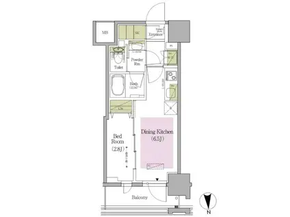 アーバネックス早稲田テラス(1DK/5階)の間取り写真