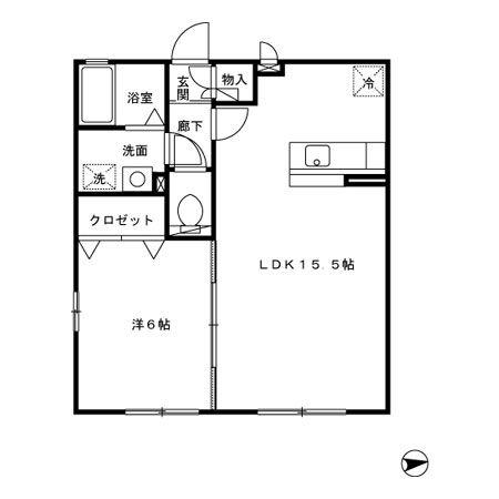 グランフォレII(1LDK/1階)の間取り写真