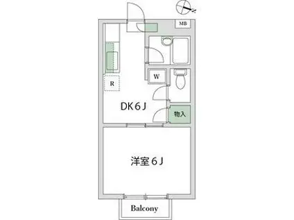 グリーンハイツ鈴木(1DK/1階)の間取り写真