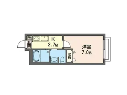 マストライフ経堂(1K/1階)の間取り写真