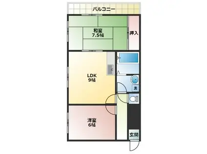 ラヴェニール忠岡(2LDK/2階)の間取り写真