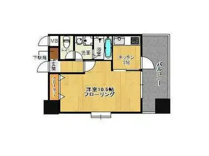 セレーノ高宮(1K/12階)の間取り写真