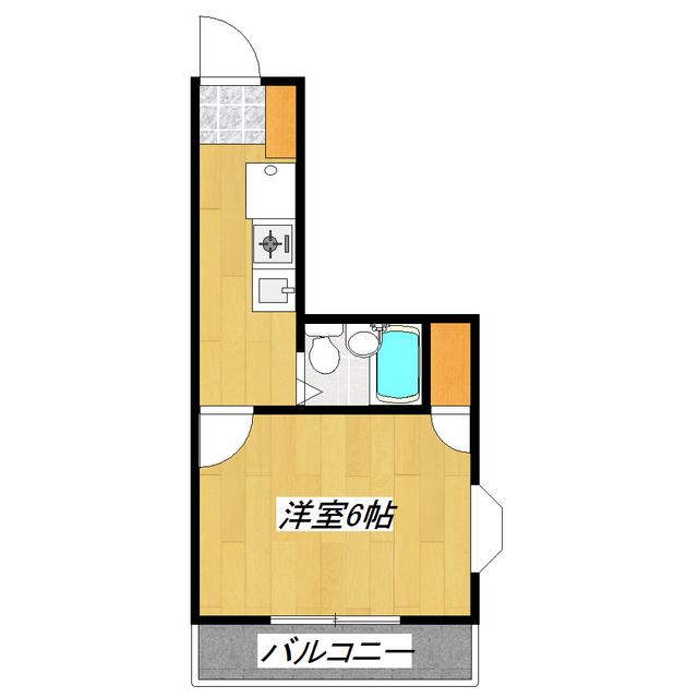ロイヤルハイム上野(1K/2階)の間取り写真