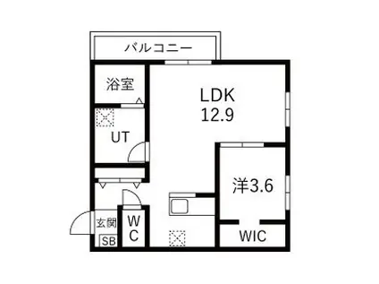 ユニオーネ豊田本町(1LDK/3階)の間取り写真