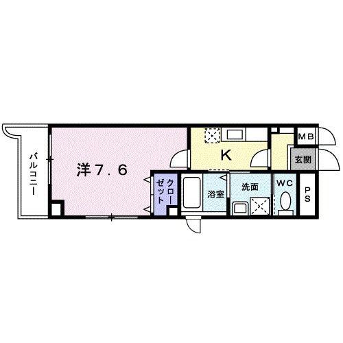 クラインハウス(1K/8階)の間取り写真