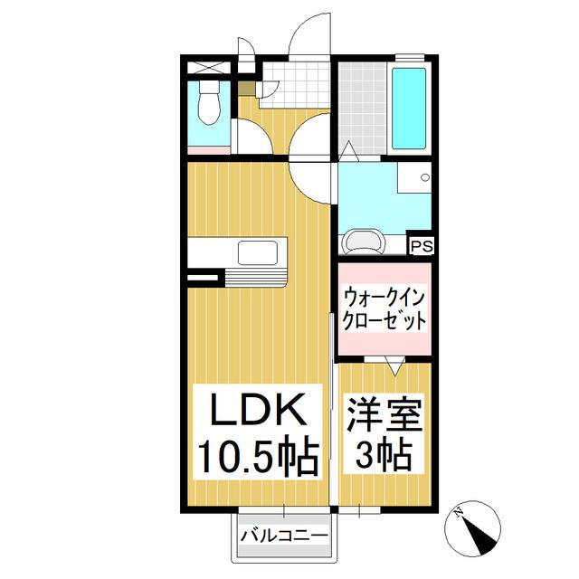 アザレアガーデン(1LDK/2階)の間取り写真