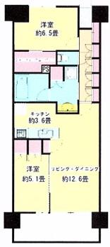 ローレルコート姫路大手前通(2LDK/15階)の間取り写真