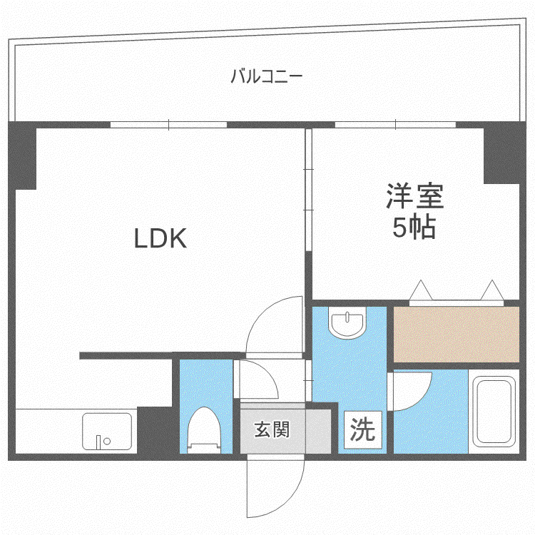 イオ南3条(1LDK/6階)の間取り写真