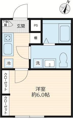 GLOWDIA(1K/3階)の間取り写真
