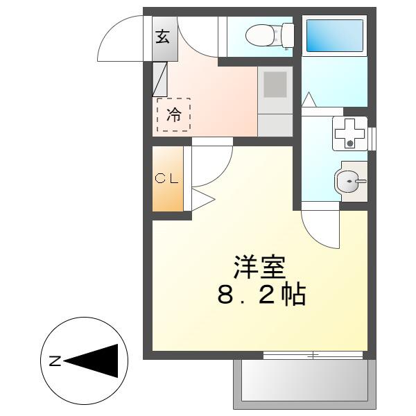 リブレア日比野西A(1K/1階)の間取り写真