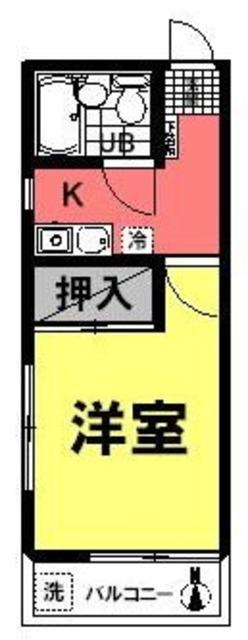 シェルコーポ(1K/2階)の間取り写真