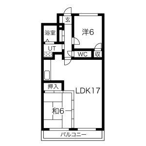 D-FLAT(2LDK/2階)の間取り写真
