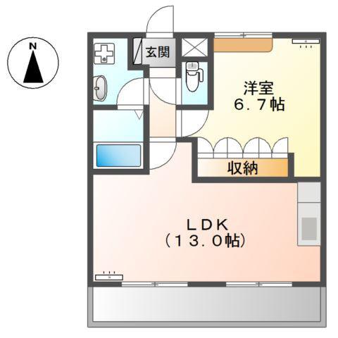 プランドール(1LDK/2階)の間取り写真