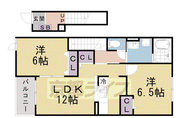 プラシード・アロッジオII(2LDK/1階)の間取り写真