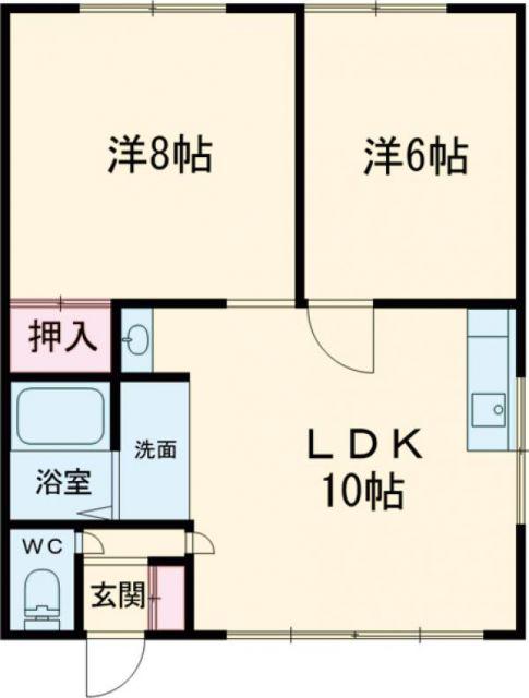 ラ・クール日吉(2LDK/2階)の間取り写真