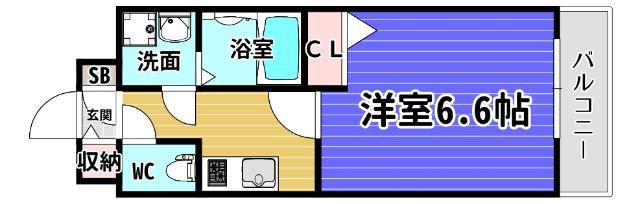 ベイサイドパークOSAKAサウスレジデンシス(1K/12階)の間取り写真