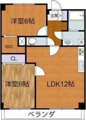 メルヴェーユ(2LDK/1階)の間取り写真