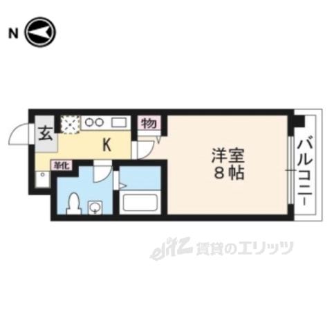 グランドパレス西院 西館(1K/6階)の間取り写真
