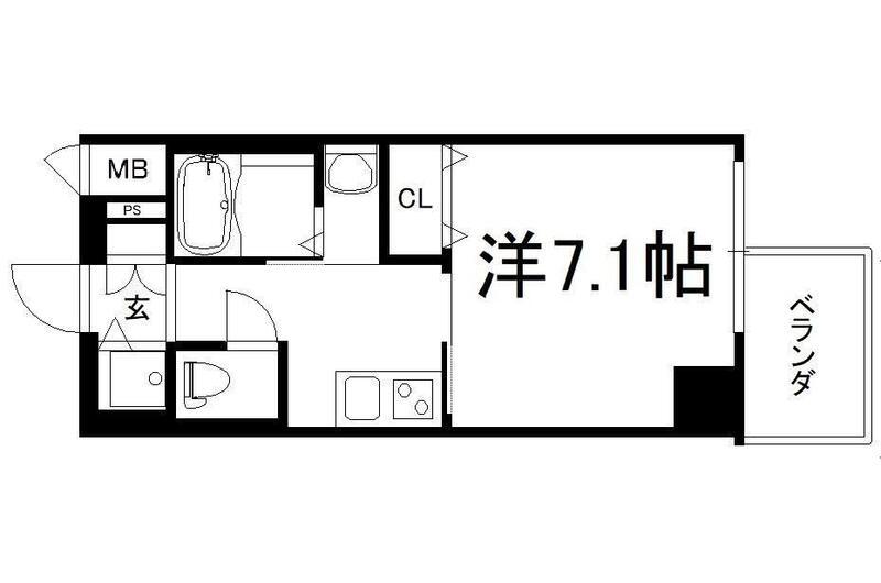 アール大阪グランデ(1K/7階)の間取り写真