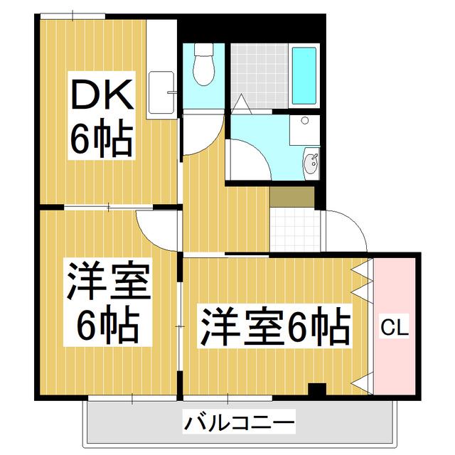 SURPLUS TWOジラソーレB(2DK/2階)の間取り写真