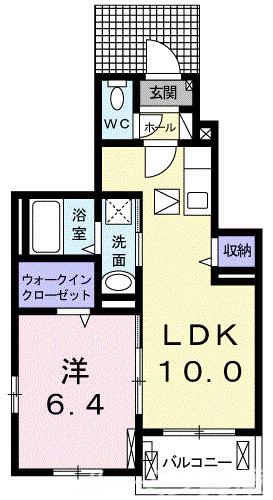 アミエーラ(1LDK/1階)の間取り写真