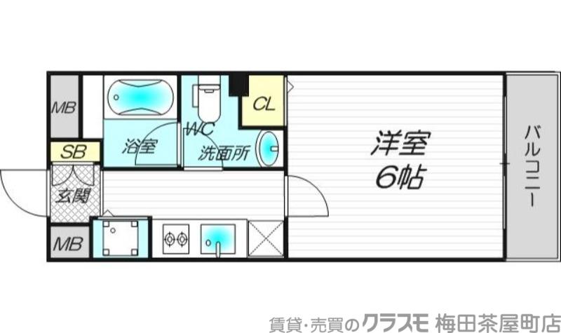 セイワパレス福島駅前(1K/3階)の間取り写真