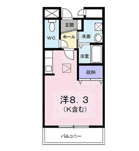 COURT LIVELY(ワンルーム/1階)の間取り写真
