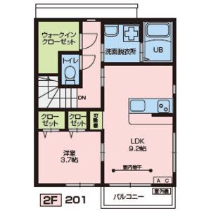 プランドール雷神(1LDK/2階)の間取り写真