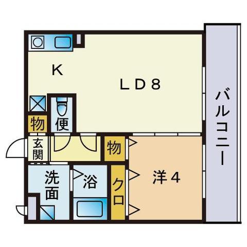 グランヴェール(1LDK/6階)の間取り写真