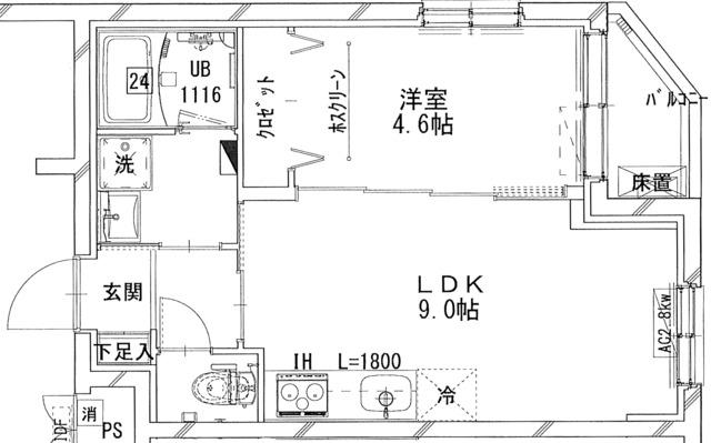 シャトーライフ相模原VI(1LDK/3階)の間取り写真