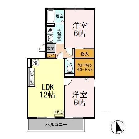 アーバンコート(2LDK/2階)の間取り写真