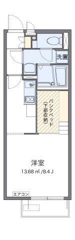 ミランダ万場山I(ワンルーム/2階)の間取り写真