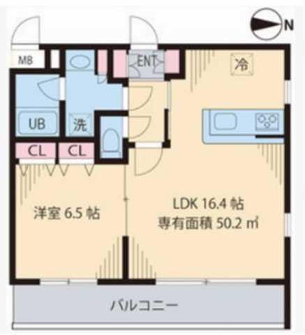ウェスティング中野坂上(1LDK/3階)の間取り写真
