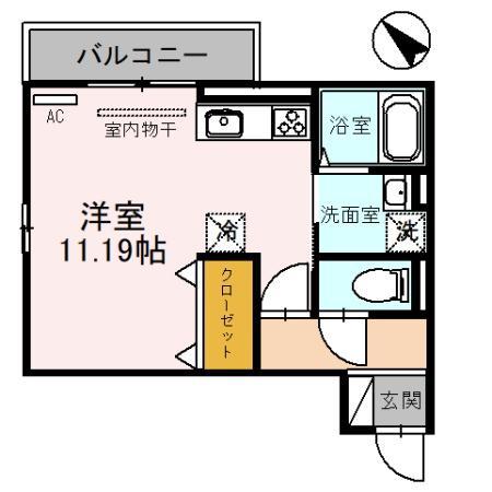 CIEL BLUE MORIYAMA (ワンルーム/1階)の間取り写真