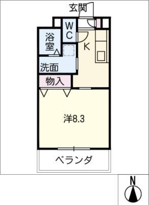 GRAND ESPOIR(1K/1階)の間取り写真
