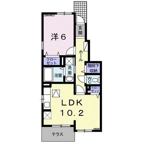 シャン・ノール XII(1LDK/1階)の間取り写真