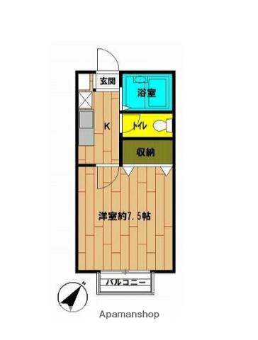 プレジールN(1K/2階)の間取り写真