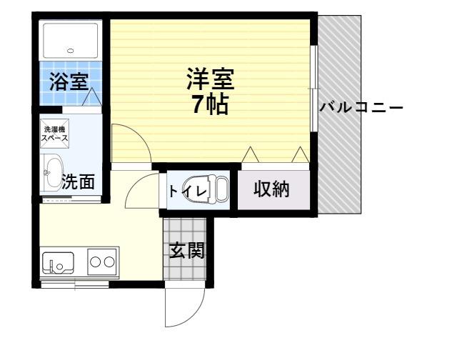 若葉マンション(1K/1階)の間取り写真