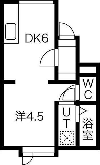 ピースハイツ38 II(1DK/2階)の間取り写真