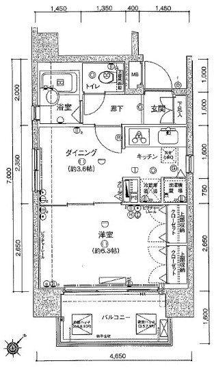 ヴィーダ日本橋イースト(1DK/9階)の間取り写真