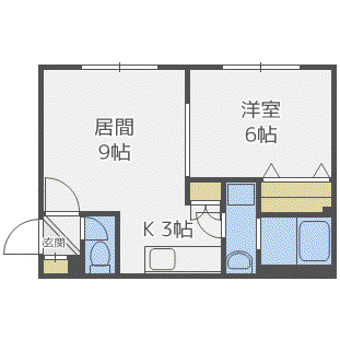 ENCHAN-THE(1LDK/1階)の間取り写真